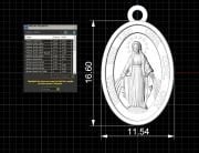 Meryem Ana Rolyef Kolye Ucu 3D Model